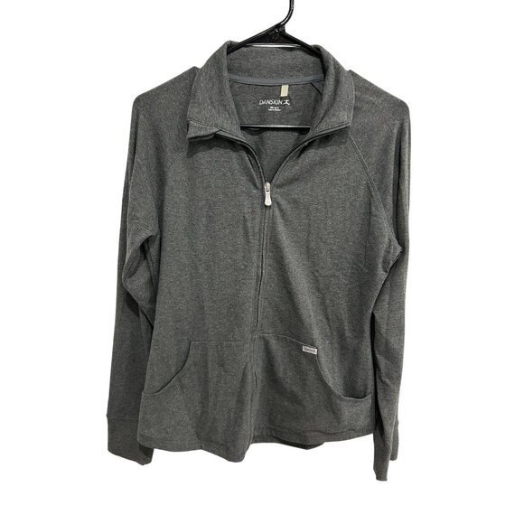 Danskin Gray Full Zip Athletic Jacket With Pockets Sz Medium - Picture 1 of 11
